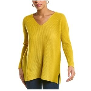 Eileen Fisher Womens XL V-Neck Silk / Organic Cotton Tunic Sweater Goldenpear